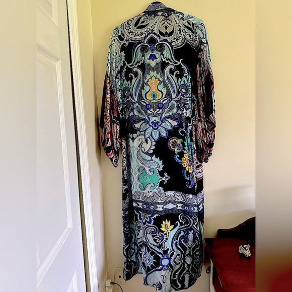 Free People multicolor print Kimono. 100% Viscose - Picture 4 of 13